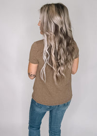 Round Neck Short Sleeve Front Twist Top