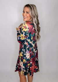 Blue Floral Babydoll Dress