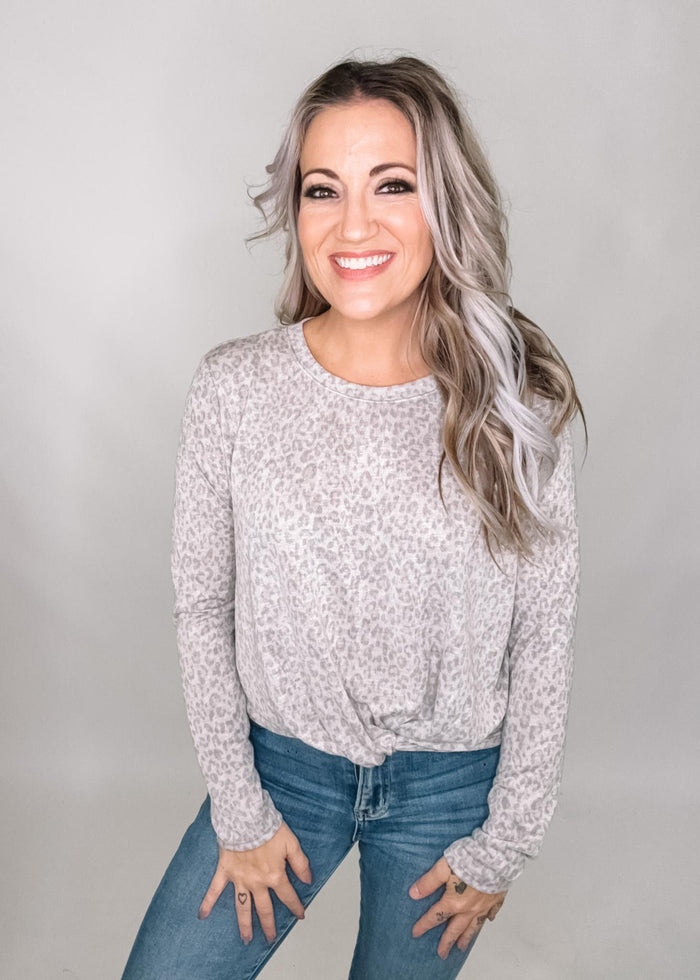 Animal Print Hacci Long Sleeve