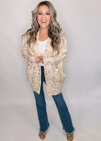 Gold Shimmer Leopard Cardigan