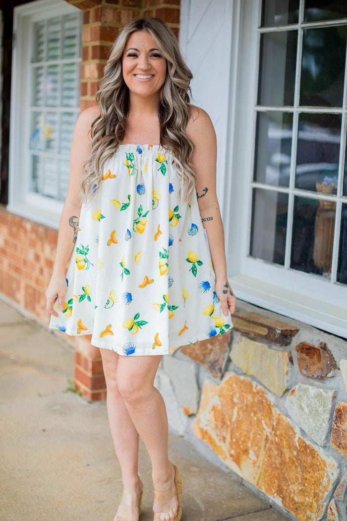 Shell and Lemon Print Dress