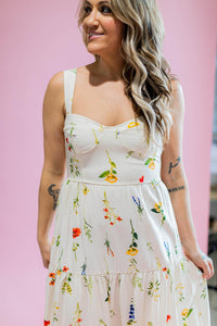 Cream Rustic Floral Maxi