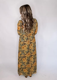 Sage and Mustard Floral Maxi
