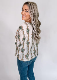 Olive Garden Elastic Cuff Blouse