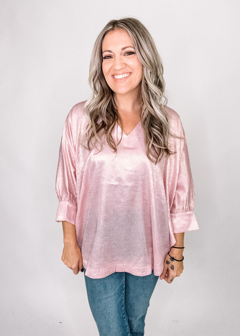 Metallic Shimmer Poncho Top