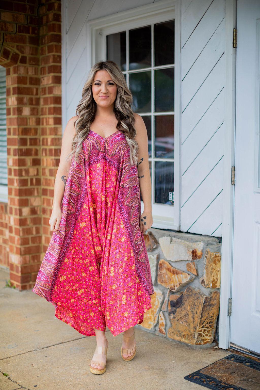 Pink Multi Pattern Romper