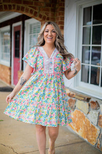Spring Floral Mix Print Dress