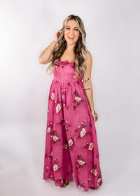 Strapless Floral Jumpsuit