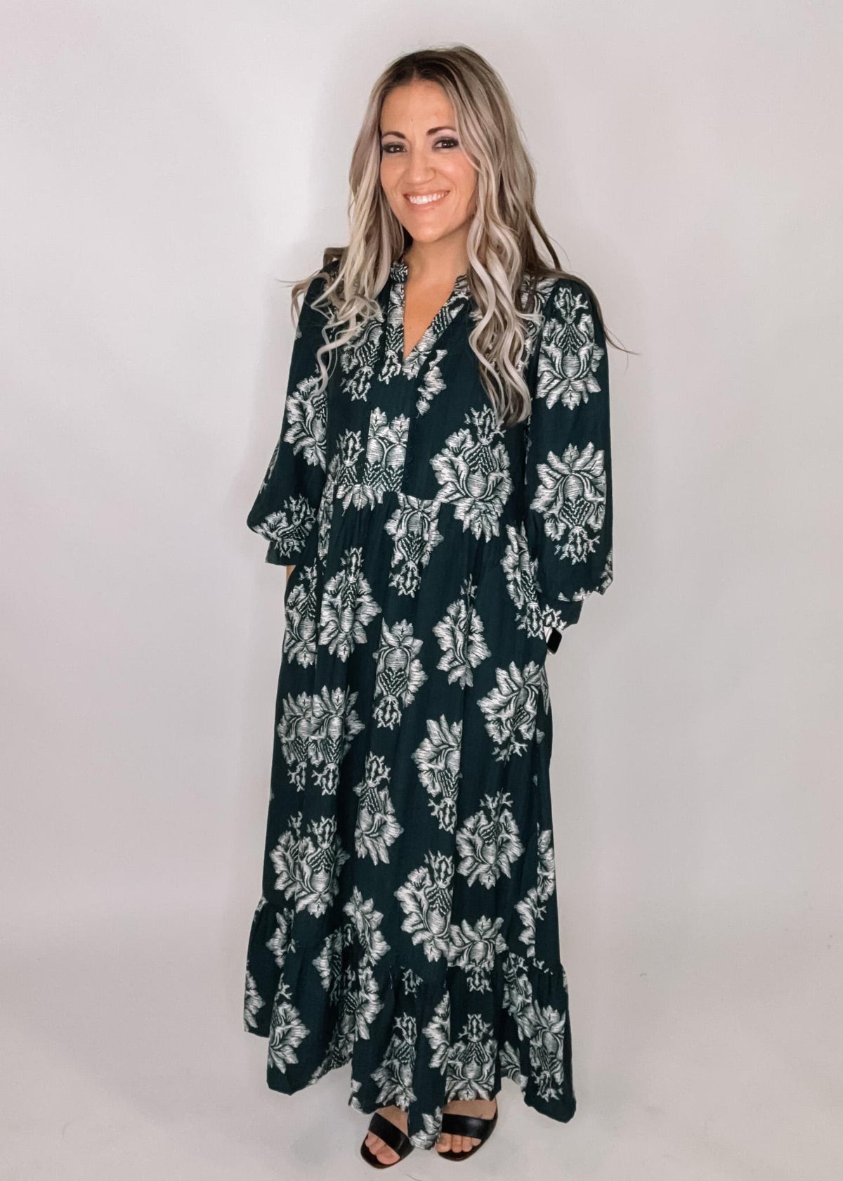 Navy Printed Jodifl Maxi Dress