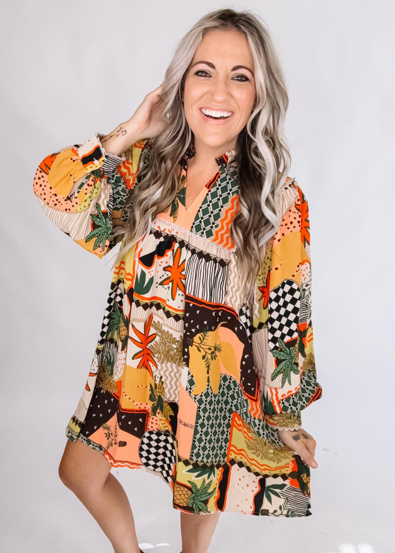 Patterned Mini Dress