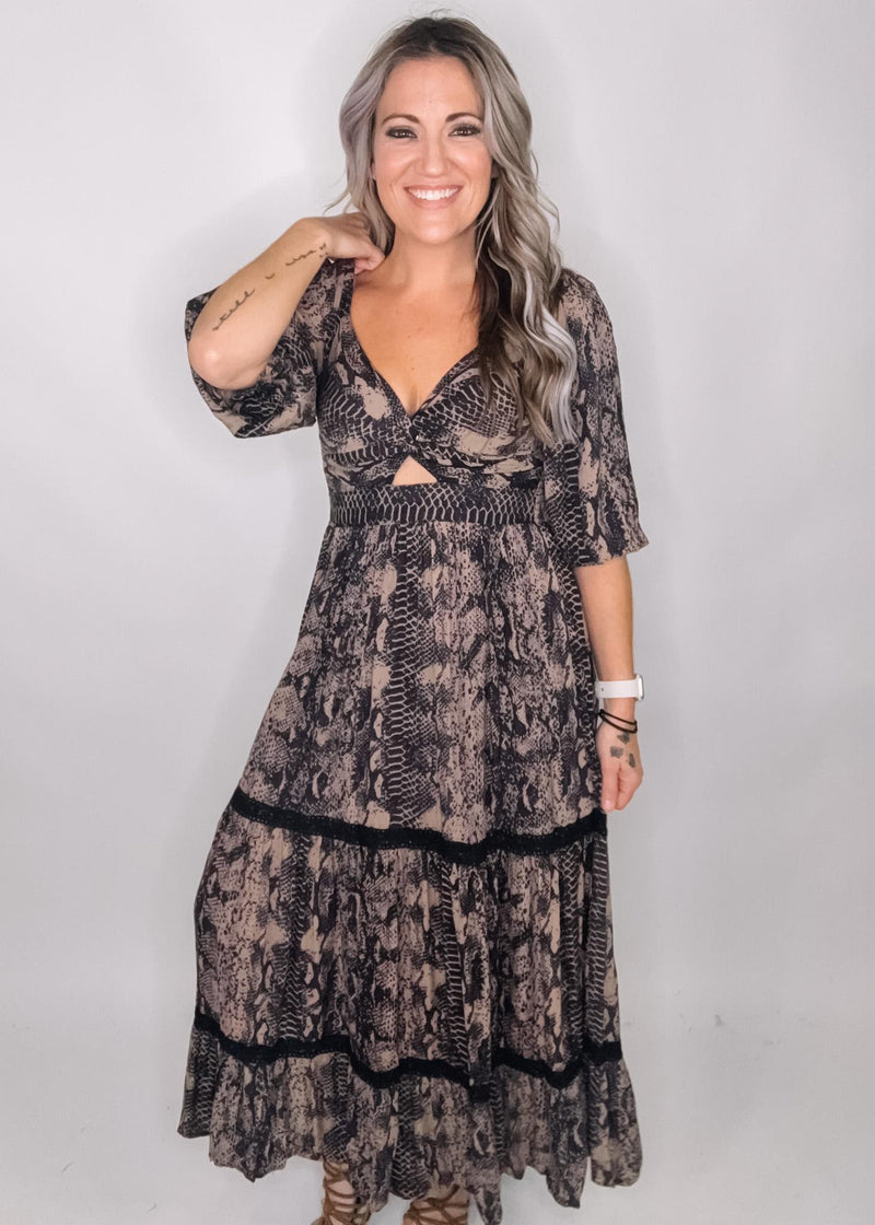 Snakeskin Boho Maxi Dress