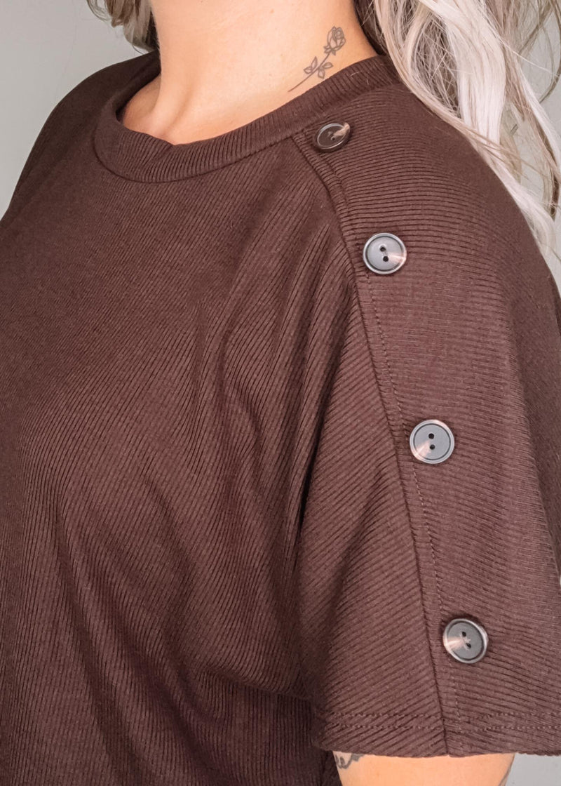 Dark Brown Box Top with Buttons