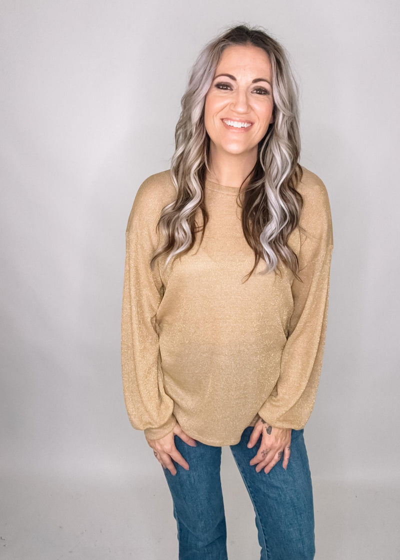 Gold Lurex Scoop Back Top