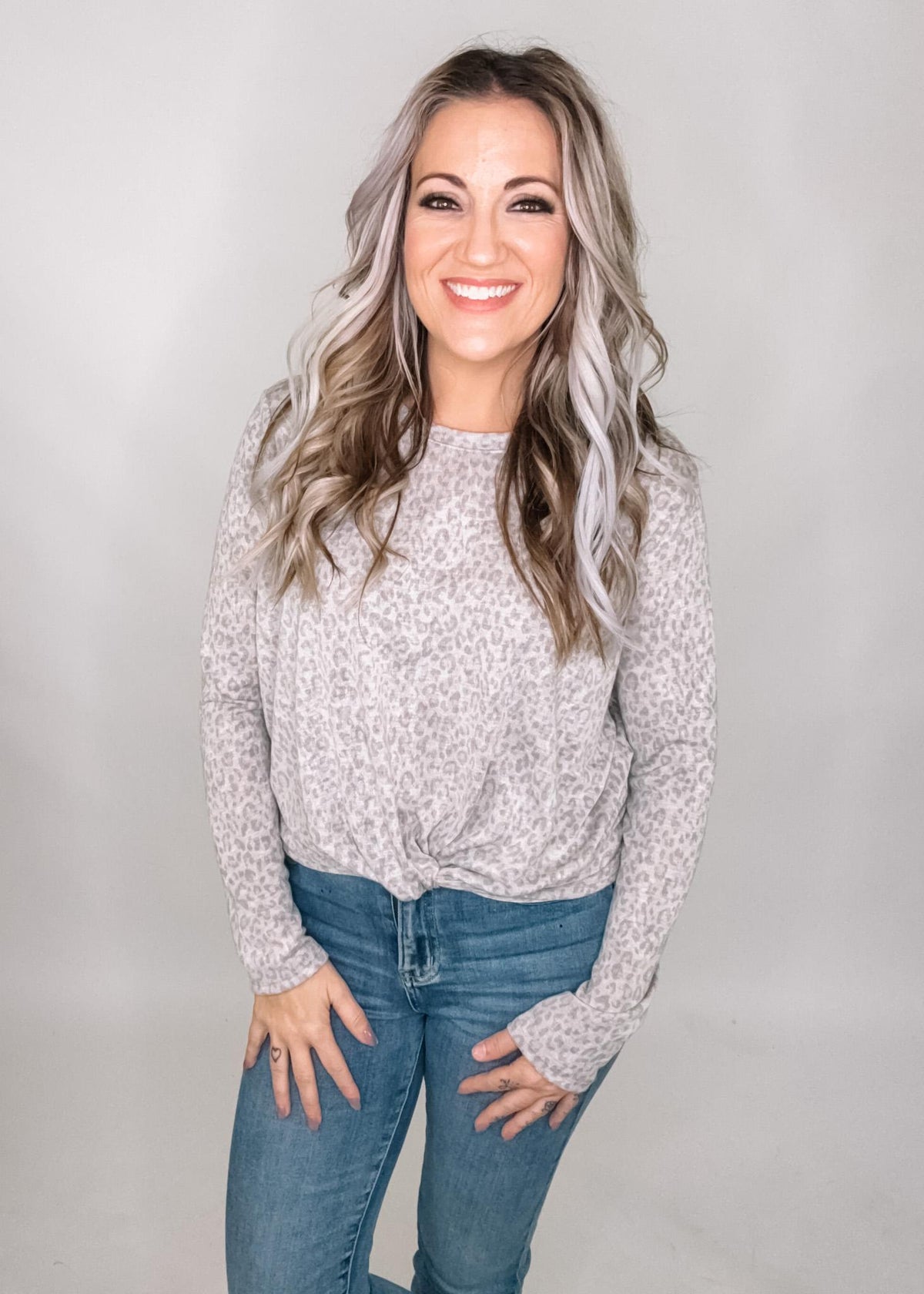 Animal Print Hacci Long Sleeve