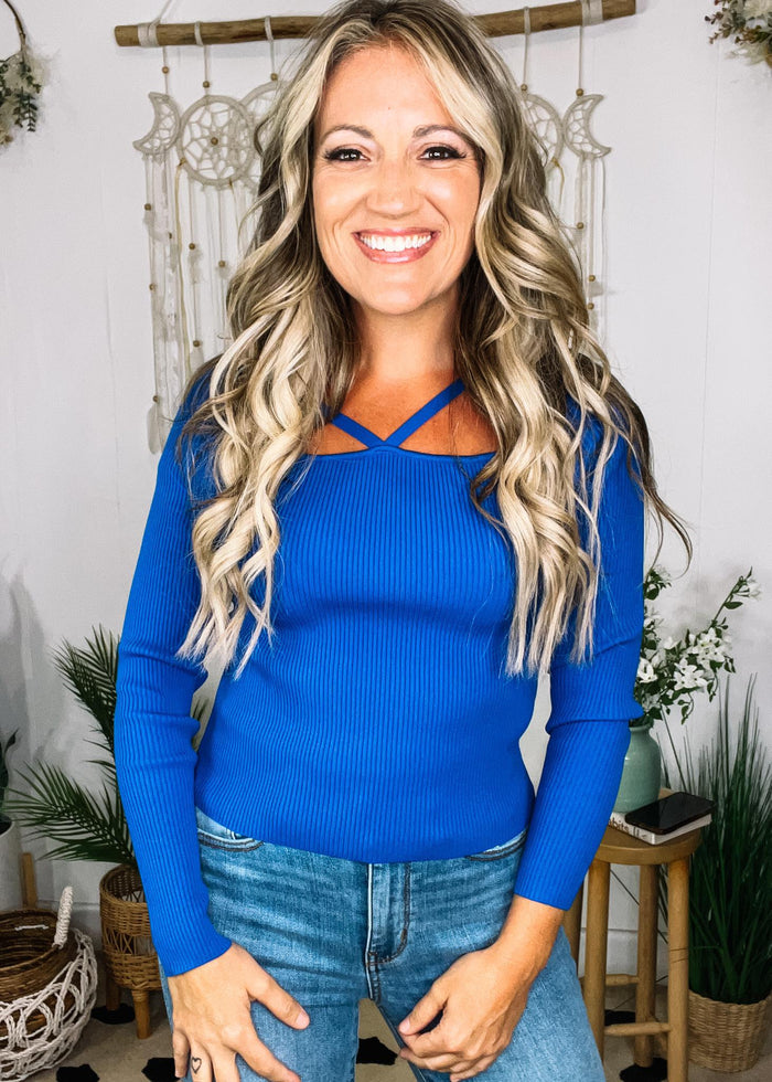 Cobalt Strap Detail Top