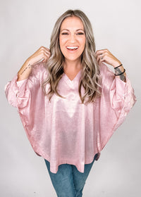 Metallic Shimmer Poncho Top