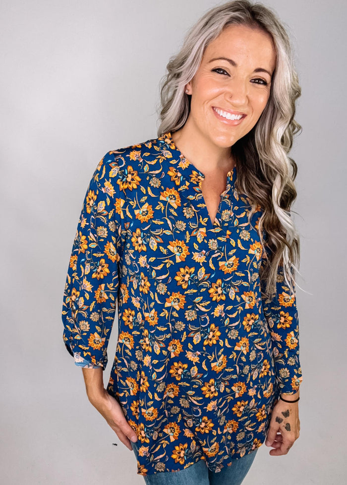 Navy Lizzy Top