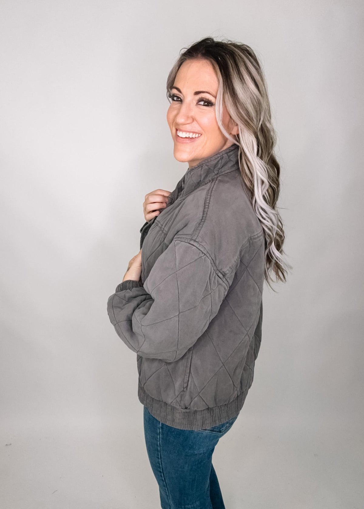 Charcoal Quilted Jacket