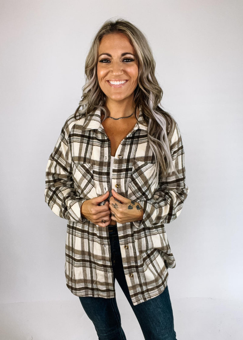 Mocha Cream Button Down Flannel