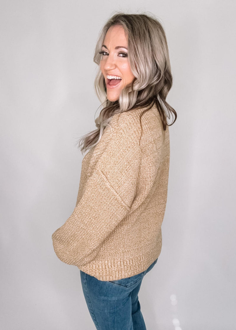 BLACK FRIDAY - Golden Glow Button Henley Sweater