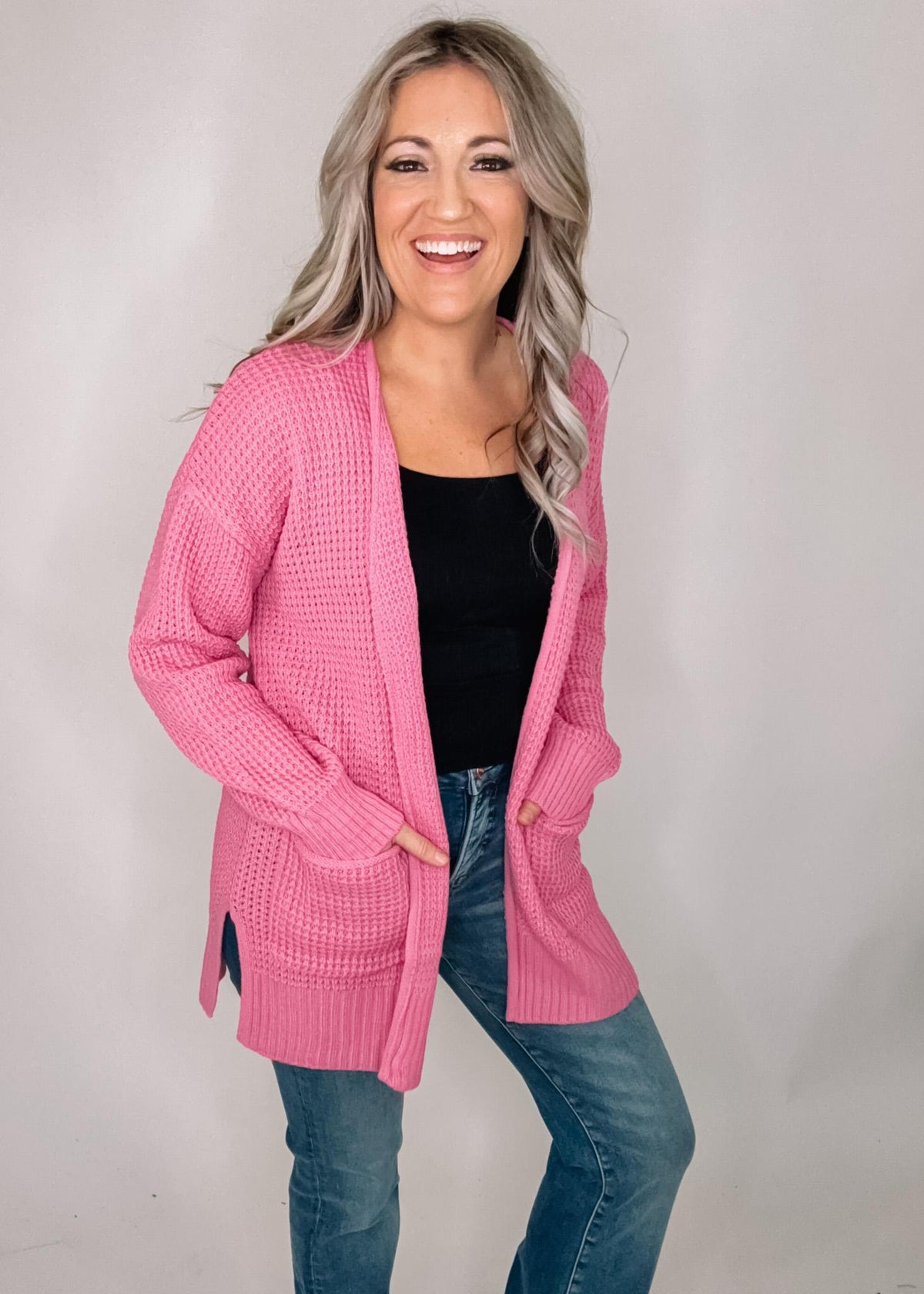 Waffle Knit Cardigan