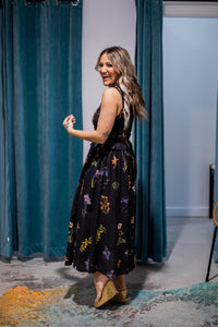 Black Smocked Top Floral Maxi