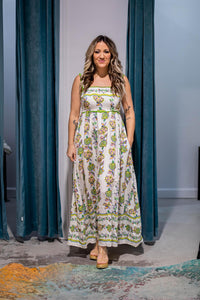 Green Printed Stappy Maxi