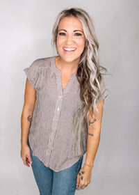 Champagne Pinstripe Top