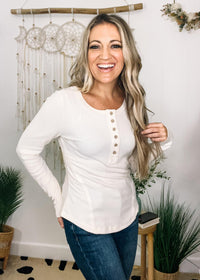 Long Sleeve Front Button Henley