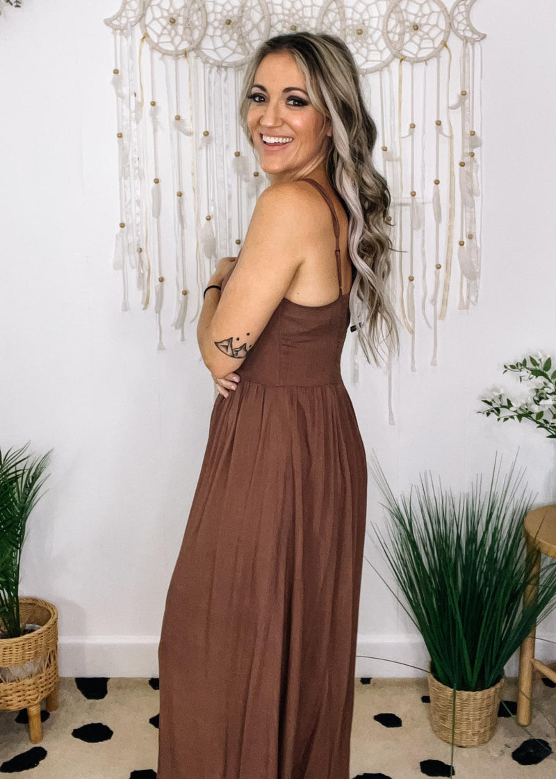 Simply Classic Brown Maxi Dress