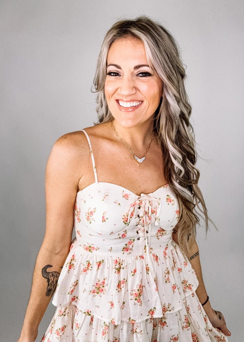 Flirty Floral Tiered Mini Dress