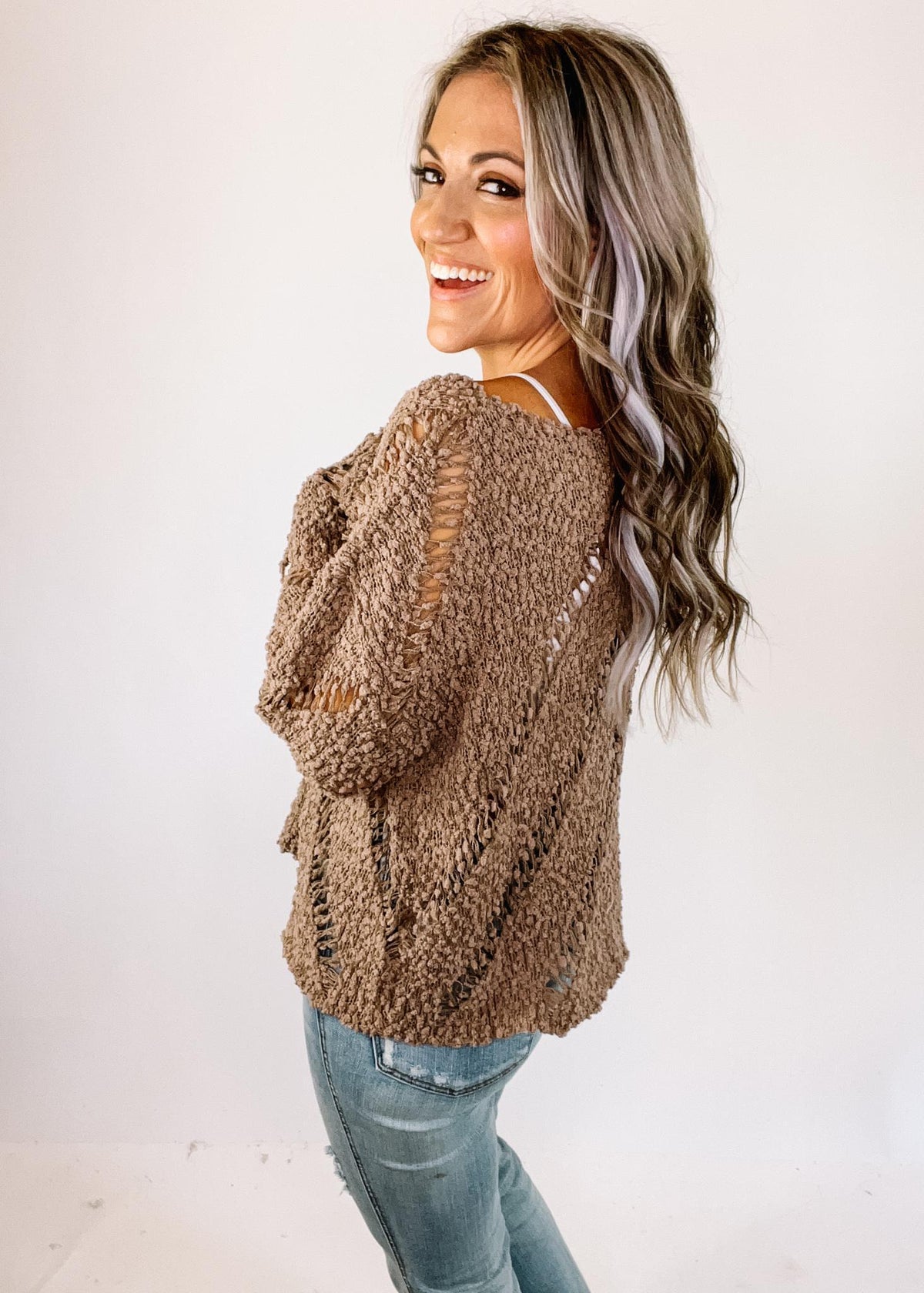 Coco Crochet Long Sleeve Sweater Top