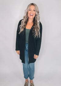 Long Sleeve Ribbed Cardigan