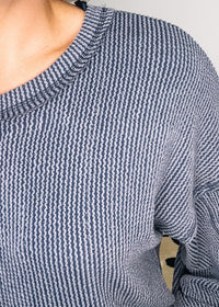 Oversized Two Toned Otto Ribbed Knit Top