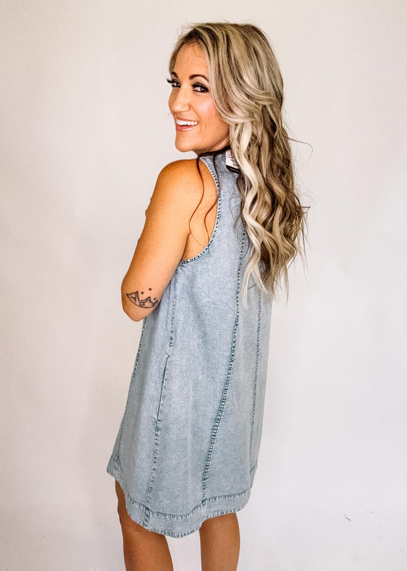 Sleeveless Tencel A-Line Mini Dress