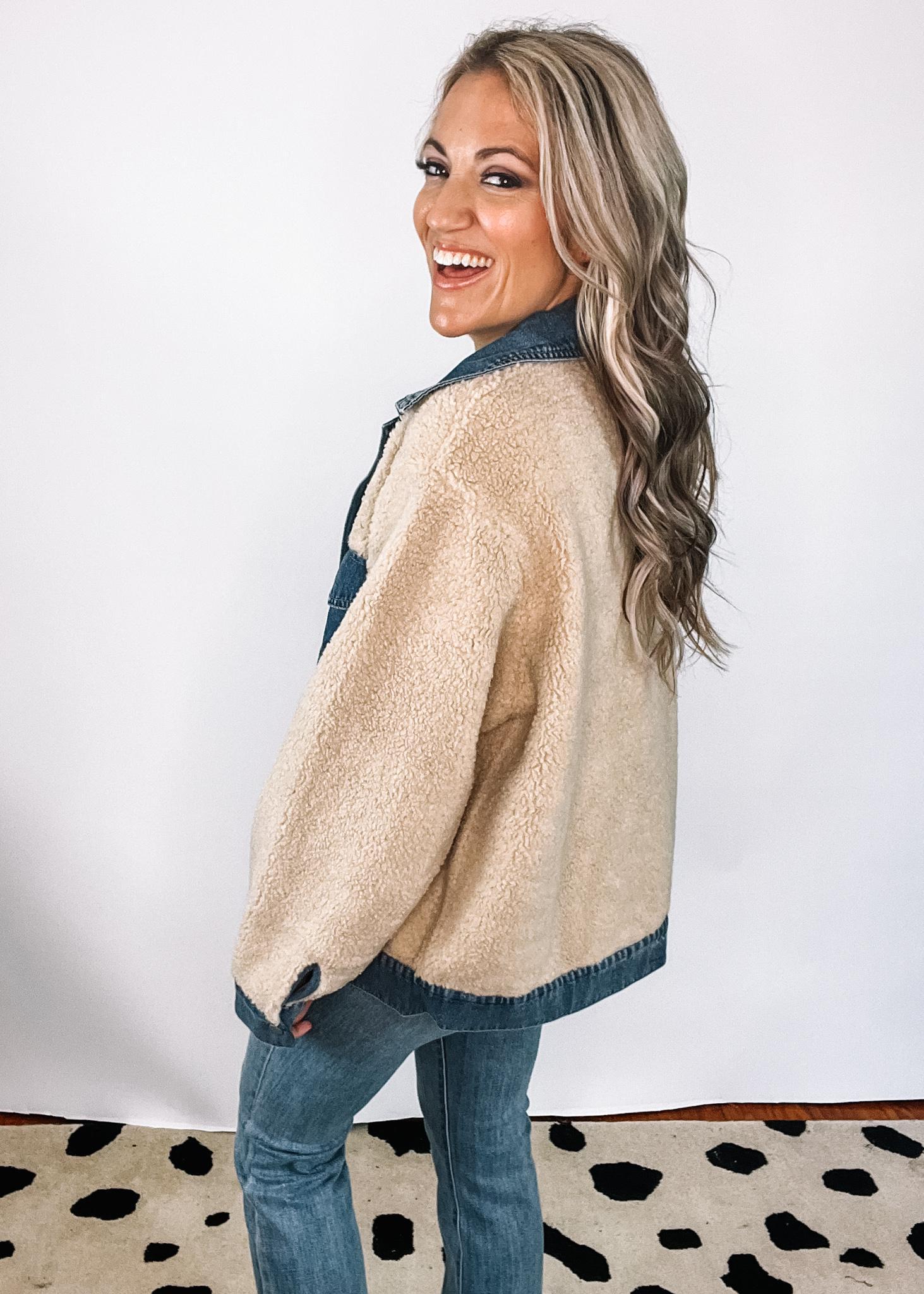 ジャケット・アウター handmade wool middle coat Denim Trim Wool Jacket – The Teal Eagle Boutique