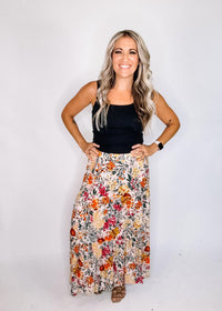 Wild Flower Printed Tiered Skirt