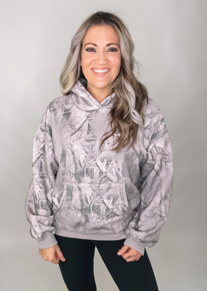 Grey Camo Printed Hoodie