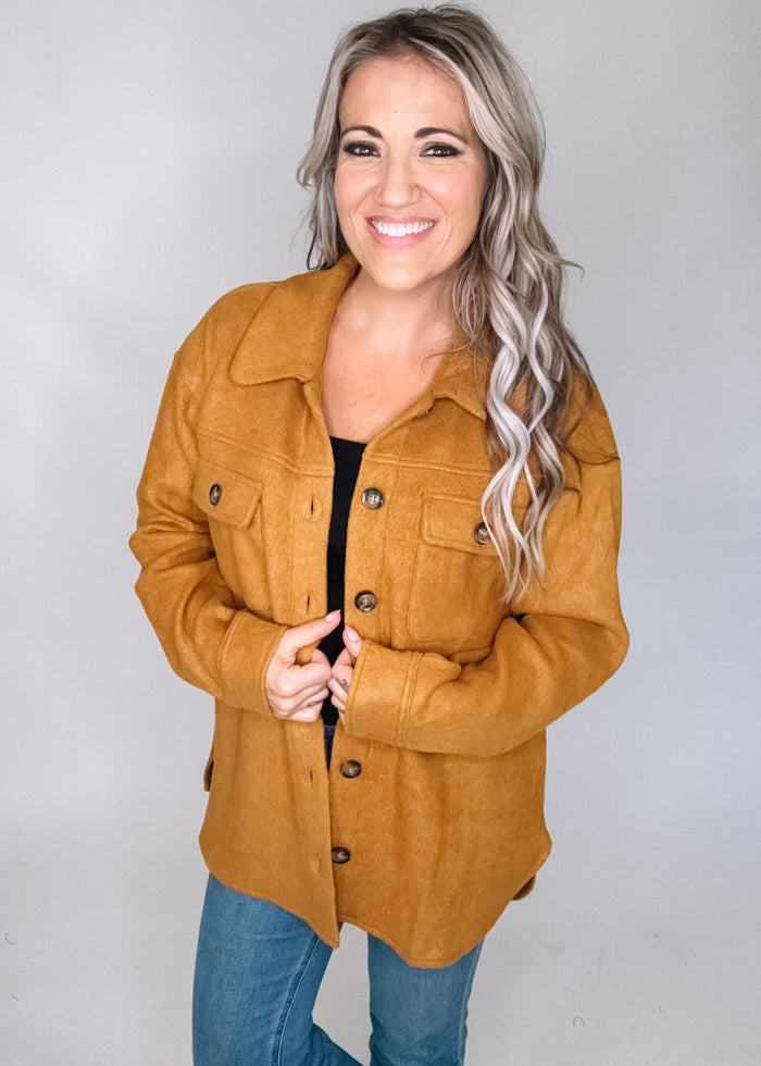 Camel Fleece Shacket