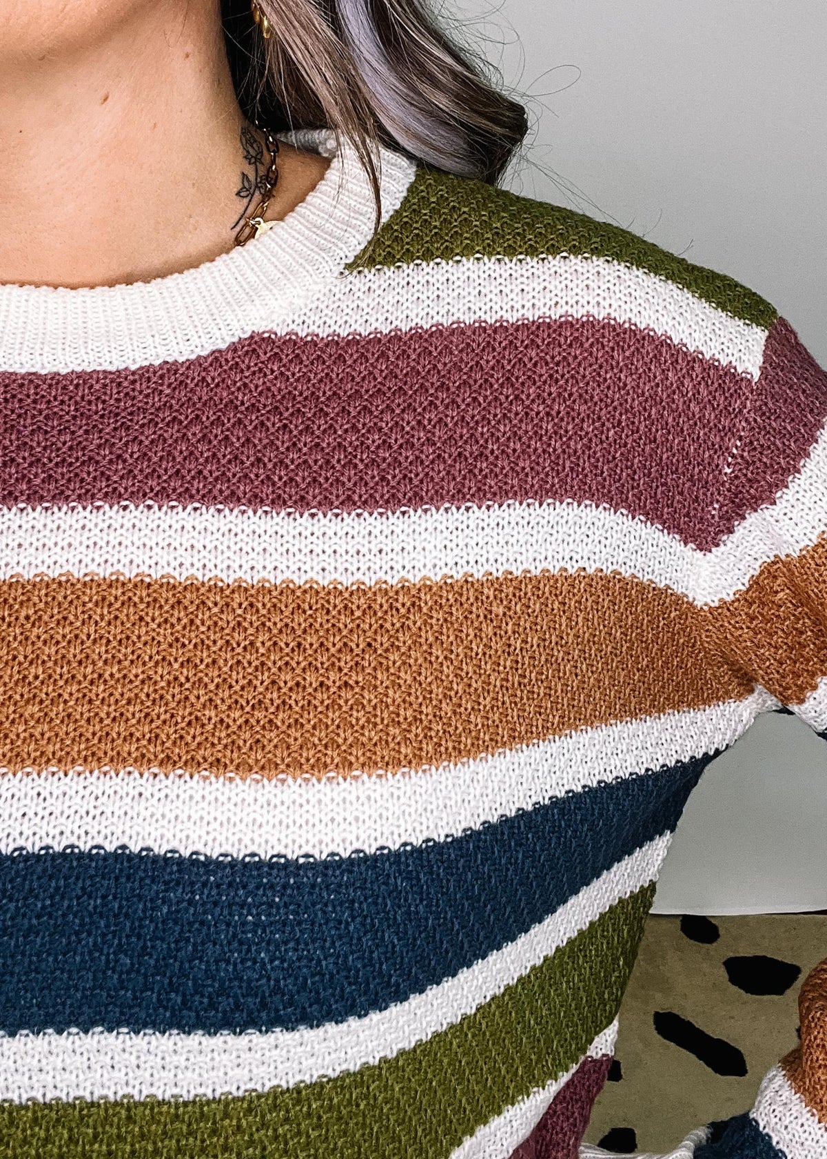 Multi Color Stripe Knit Top