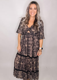 Snakeskin Boho Maxi Dress