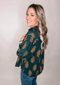 Hunter Green Button Down Babydoll