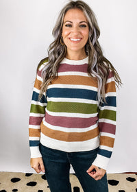 Multi Color Stripe Knit Top