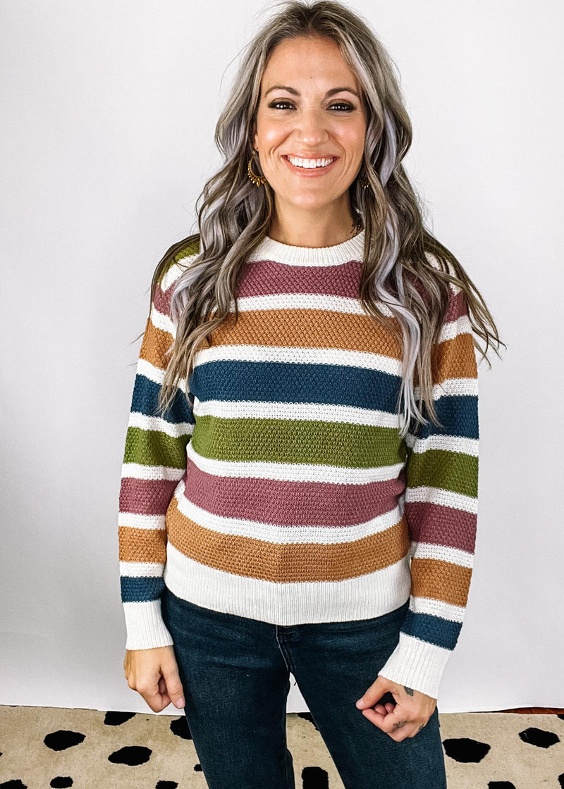 Multi Color Stripe Knit Top