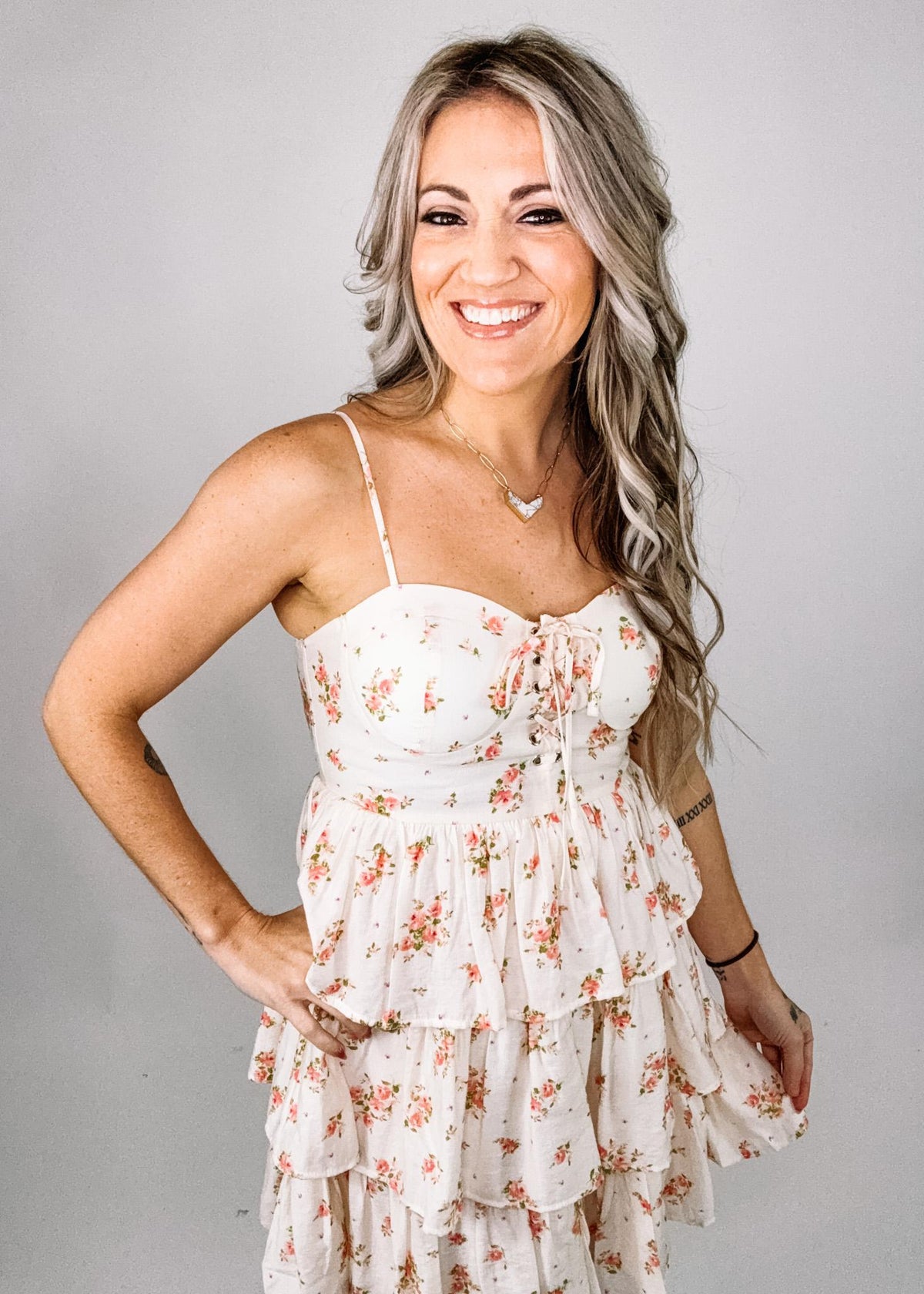 Flirty Floral Tiered Mini Dress