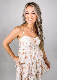 Flirty Floral Tiered Mini Dress