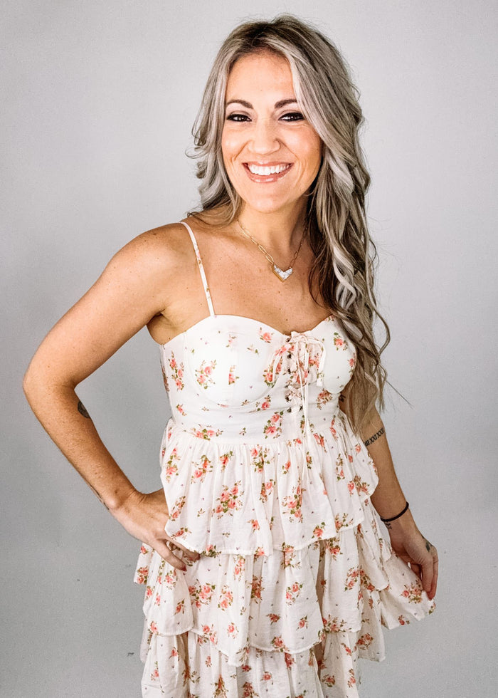 Flirty Floral Tiered Mini Dress
