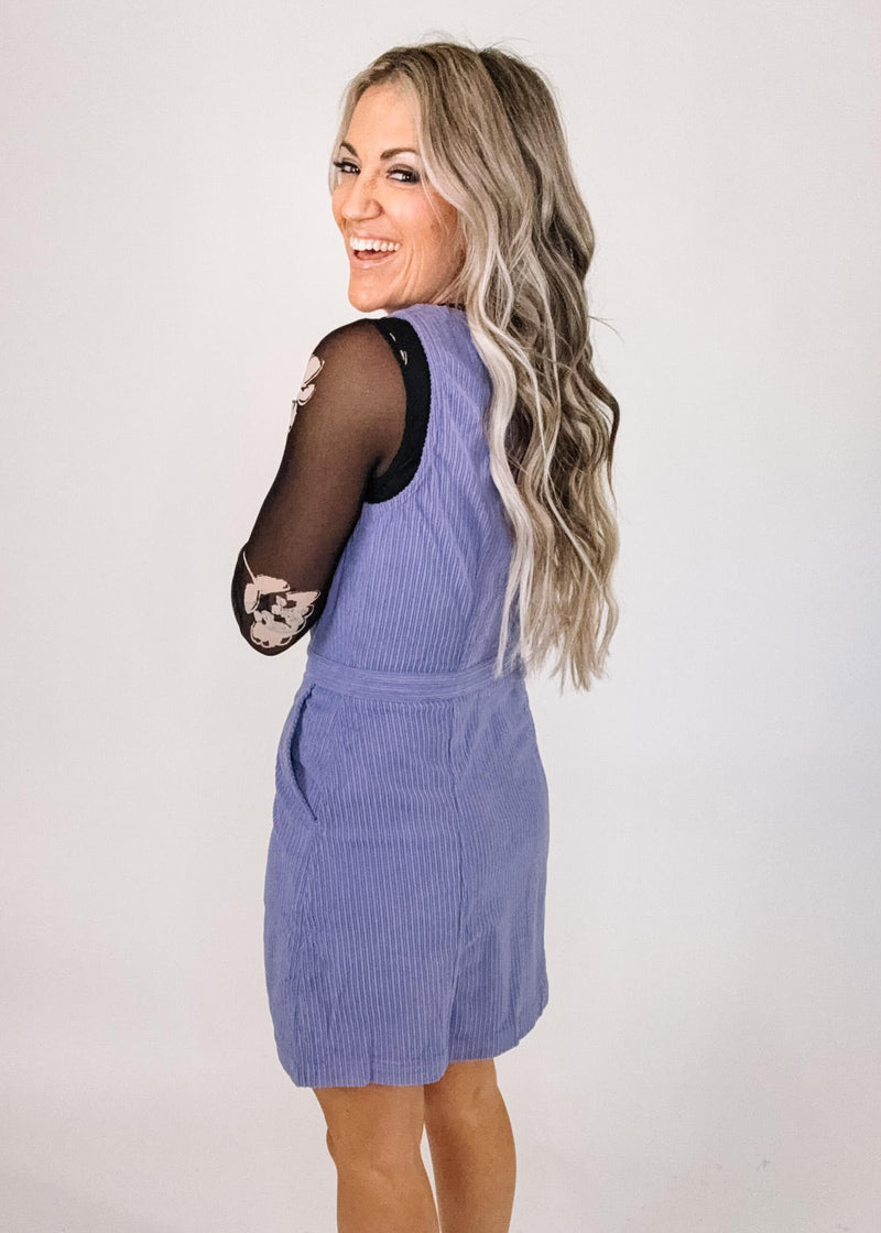 Lavender Corduroy Mini Dress