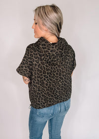 Olive Animal Print Hoodie