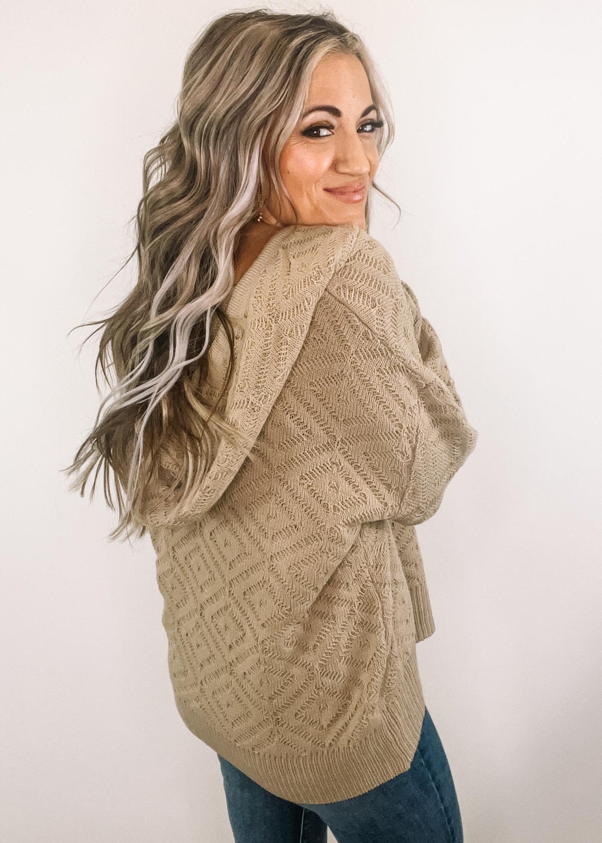 Light Mocha Patterned Hoodie